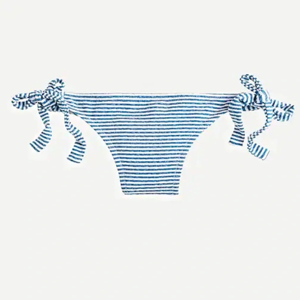 J. Crew NWT‎ Lace-Up Bikini Top and Side Tie Lowrider Bottom in Faded Stripe